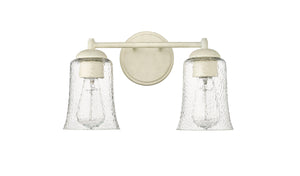 Vanity Fixtures 2 Lamps Abilene Vanity Light - Cottage White - Clear Chiseled Glass - 15in. Wide
