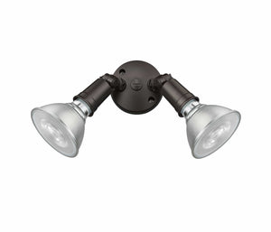 LED Flood Lights Outdoor Dual-Head Flood Light - Powder Coated Bronze - 6.15in Extension - E26 Medium Base