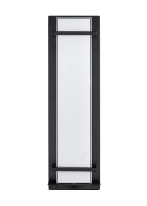 LED Wall Lamps Outdoor Wall Lamp - Powder Coated Black - White Glass - 23W Integrated LED Module - 900 Lm - 3.5in. Extension