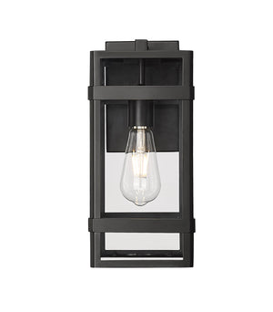 Wall Sconces Payton Outdoor Wall Sconce - Powder Coated Black - Clear Glass - 7.5in. Extension - E26 Medium Base
