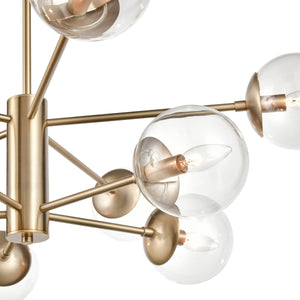 Chandeliers 10 Lamps Avell Chandelier - Modern Gold - Clear Glass - 36in Diameter - E26 Medium Base