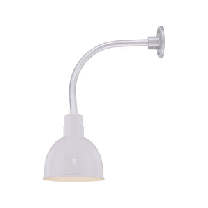 ECO-RLM 10'' White Deep Bowl Shade With Gooseneck 13'' White Vertical Gooseneck Arm With Arm Height of 12''