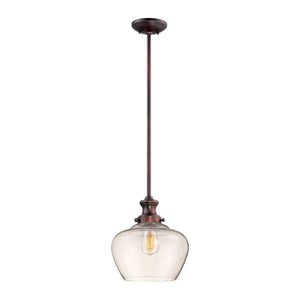 Pendant Fixtures 11'' Full Sized Pendant Stem Hung with Clear Glass Rubbed Bronze