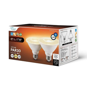 LED Light Bulbs 11W PAR30 Short Neck Dimmable LED Bulb - 40 Degree Beam - E26 Base - 975lm - 2-Pack