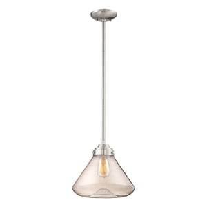 Pendant Fixtures 12 1/2'' Full Sized Pendant Stem Hung with Clear Glass Brushed Nickel