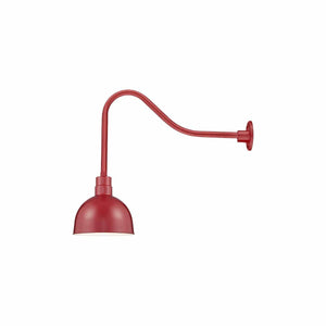 ECO-RLM 12'' Satin Red Deep Bowl Shade With Gooseneck 23'' Satin Red Gooseneck Arm With Arm Height of 14''