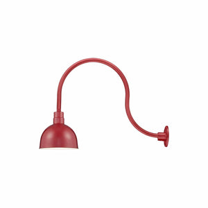 ECO-RLM 12'' Satin Red Deep Bowl Shade With Gooseneck 24'' Satin Red Gooseneck Arm With Arm Height of 15''