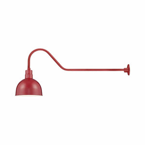 ECO-RLM 12'' Satin Red Deep Bowl Shade With Gooseneck 41'' Satin Red Gooseneck Arm With Arm Height of 9''