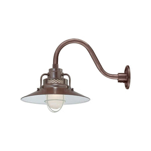 ECO-RLM 14'' Architectural Bronze Railroad Shade With Gooseneck 14 1/2'' Architectural Bronze Gooseneck Arm With Arm Height of 7 1/2''