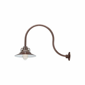 ECO-RLM 14'' Architectural Bronze Railroad Shade With Gooseneck 24'' Architectural Bronze Gooseneck Arm With Arm Height of 15''