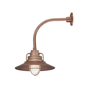 ECO-RLM 14'' Copper Railroad Shade With Gooseneck 13'' Copper Gooseneck Arm With Arm Height of 12''
