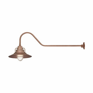 ECO-RLM 14'' Copper Railroad Shade With Gooseneck 41'' Copper Gooseneck Arm With Arm Height of 9''