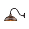 ECO-RLM 14'' Natural Copper Warehouse Shade With Gooseneck 14 1/2'' Aluminum Painted Satin Black Gooseneck Arm With Arm Height of 7 1/2''