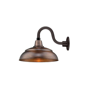 ECO-RLM 14'' Natural Copper Warehouse Shade With Gooseneck