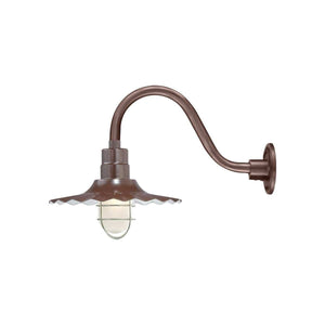 ECO-RLM 15'' Architectural Bronze Radial Wave Shade With Gooseneck 14 1/2'' Architectural Bronze Gooseneck Arm With Arm Height of 7 1/2''