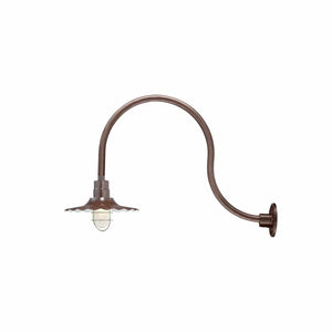 ECO-RLM 15'' Architectural Bronze Radial Wave Shade With Gooseneck 24'' Architectural Bronze Gooseneck Arm With Arm Height of 15''