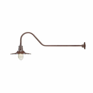 ECO-RLM 15'' Architectural Bronze Radial Wave Shade With Gooseneck 41'' Architectural Bronze Gooseneck Arm With Arm Height of 9''
