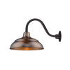 ECO-RLM 17'' Natural Copper Warehouse Shade With Gooseneck 14 1/2'' Aluminum Painted Satin Black Gooseneck Arm With Arm Height of 7 1/2''
