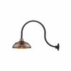 ECO-RLM 17'' Natural Copper Warehouse Shade With Gooseneck 24'' Aluminum Painted Satin Black Gooseneck Arm With Arm Height of 15''