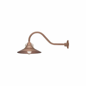 ECO-RLM 18'' Copper Railroad Shade With Gooseneck 21 1/2'' Copper Gooseneck Arm With Arm Height of 6 1/2''