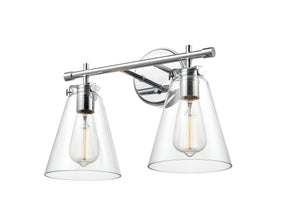 Vanity Fixtures 2 Lamps Aliza Vanity Light - Chrome - Clear Glass - 16in. Wide