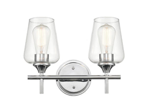 Vanity Fixtures 2 Lamps Ashford Vanity Light - Chrome - Clear Glass - 13.75in. Wide