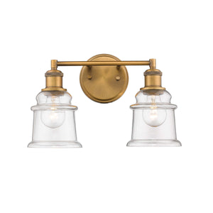 Vanity Fixtures 2 Lamps Bathroom Vanity Light - Heirloom Bronze - Clear Glass - 14.75in. Wide