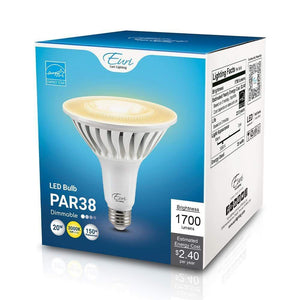 LED Light Bulbs 20W PAR38 Long Neck Dimmable LED Bulb - 45 Degree Beam - E26 Base - 1700lm