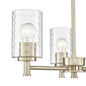 Chandeliers 3 Lamps Ashli Chandelier - Modern Gold Finish - Clear Honeycomb Glass - 20in Diameter - E26 Medium Base