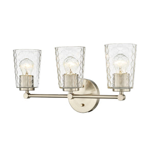 Vanity Fixtures 3 Lamps Ashli Vanity Light - Modern Gold - Clear Honeycomb Glass - 20in. Wide