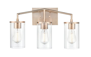 Vanity Fixtures 3 Lamps Beverlly Vanity Light - Modern Gold - Clear Beveled Glass - 20in. Wide