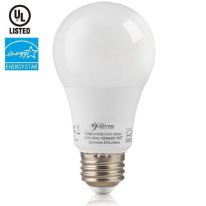 LED Light Bulbs 9W A19 LED Light Omni-Directional Bulb 300° Beam Angle E26 Medium Base 3000K (Warm White)