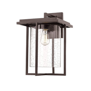 Wall Sconces Adair Outdoor Wall Sconce - Powder Coat Bronze - Clear Seeded Glass - 13in. Extension - E26 Medium Base
