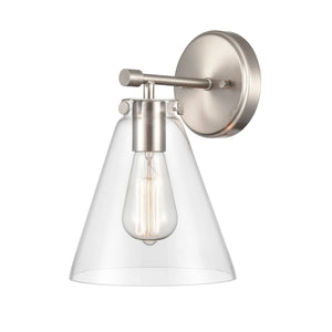 Wall Sconces Aliza Wall Sconce - Brushed Nickel - Clear Glass - 8.5in. Extension - E26 Medium Base