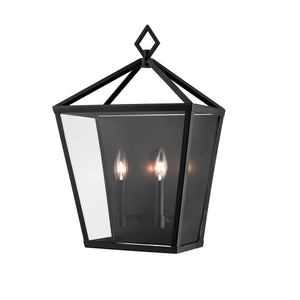 Wall Sconces Arnold Outdoor Wall Sconce - Powder Coat Black - Clear Glass - 8in. Extension - E12 Candelabra Base