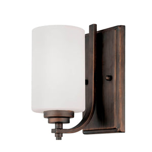 Wall Sconces Bristo Wall Sconce - Satin Nickel - Etched White Glass - 3.25in. Extension - E26 Medium Base