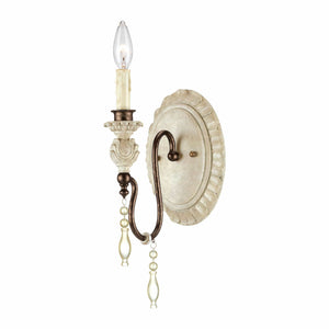Wall Sconces Denise Wall Sconce - Antique White / Bronze - 8in. Extension - E12 Candelabra Base
