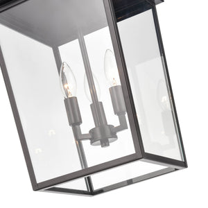 Pendant Fixtures Fetterton Outdoor Hanging Lantern - Powder Coated Bronze - Clear Glass - 11in. Diameter - E12 Candelabra Base