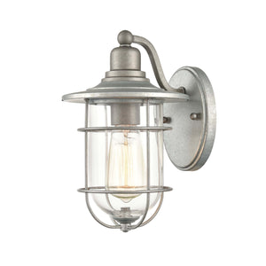 Wall Sconces Outdoor Wall Sconce - Galvanized - Clear Glass - 8in. Extension - E26 Medium Base