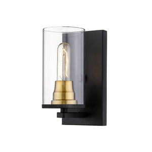 Wall Sconces Pasadena Wall Sconce - Matte Black / Heirloom Bronze - Clear Glass - 6in. Extension - E26 Medium Base
