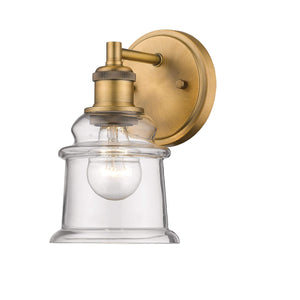 Wall Sconces Single Lamp Wall Sconce - Heirloom Bronze - Clear Glass - 6in. Extension - E26 Medium Base