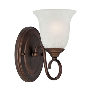 Wall Sconces Single Lamp Wall Sconce - Rubbed Bronze - Light India Scavo Glass - 7.5in. Extension - E26 Medium Base