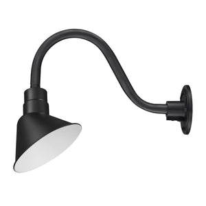 Integrated LED RLM 10in. Integrated LED Angle Shade With Gooseneck - Satin Black - 11W - 3000K