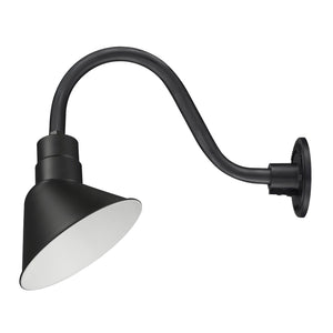 Integrated LED RLM 12in. Integrated LED Angle Shade With Gooseneck - Satin Black - 11W - 3000K