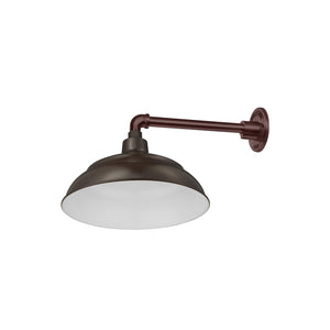 Integrated LED RLM 14in. Integrated LED Warehouse Shade With Gooseneck - Architectural Bronze - 11W - 3000K 13'' Long Architectural Bronze Straight Arm