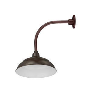Integrated LED RLM 14in. Integrated LED Warehouse Shade With Gooseneck - Architectural Bronze - 11W - 3000K 13'' Long Architectural Bronze Vertical Gooseneck Arm
