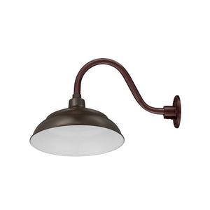 Integrated LED RLM 14in. Integrated LED Warehouse Shade With Gooseneck - Architectural Bronze - 11W - 3000K 14 1/2'' Long Architectural Bronze Gooseneck Arm