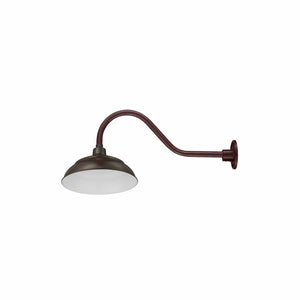 Integrated LED RLM 14in. Integrated LED Warehouse Shade With Gooseneck - Architectural Bronze - 11W - 3000K 21 1/2'' Long Architectural Bronze Gooseneck Arm