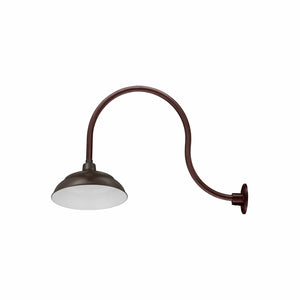Integrated LED RLM 14in. Integrated LED Warehouse Shade With Gooseneck - Architectural Bronze - 11W - 3000K 24'' Long Architectural Bronze Gooseneck Arm