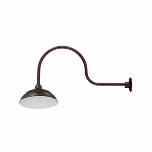 Integrated LED RLM 14in. Integrated LED Warehouse Shade With Gooseneck - Architectural Bronze - 11W - 3000K 30'' Long Architectural Bronze Gooseneck Arm